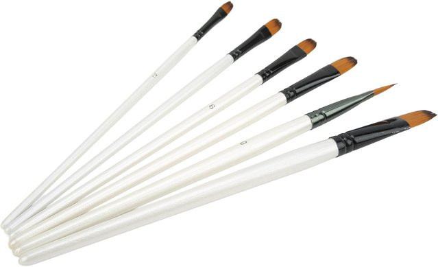 Igeteck Pinselset mit 6 Größen aus weißem Nylon und Holz für Ölfarben - Bild 1