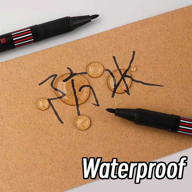 LOLEDE Doppelspitze Marker Set mit 20 Teilen in Schwarz, Blau und Rot, wasserfeste Permanent Marker für Metall, Holz und Dekorationen - Bild 5