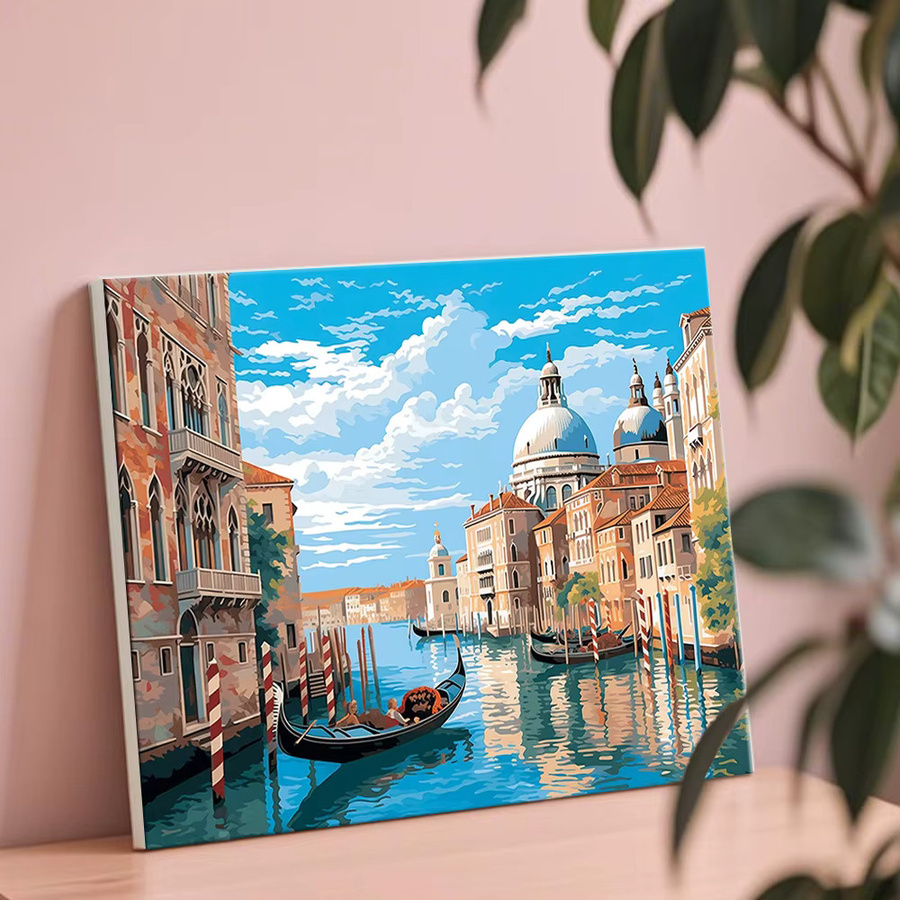 HUACAN Malen nach Zahlen Set Venedig Stadtlandschaft auf Leinwand, Mehrfarbig - Bild 2