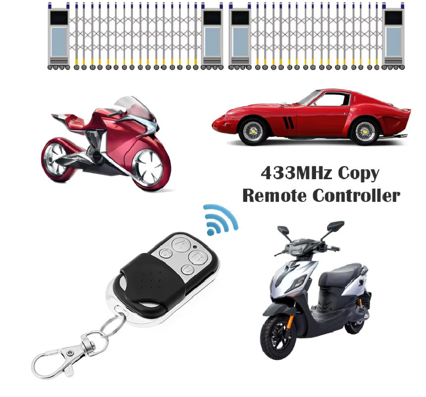 Universal 433MHz Garage Fernbedienung und Toröffner als drahtloser Duplikator für Lerncodes in Schwarz - Bild 2