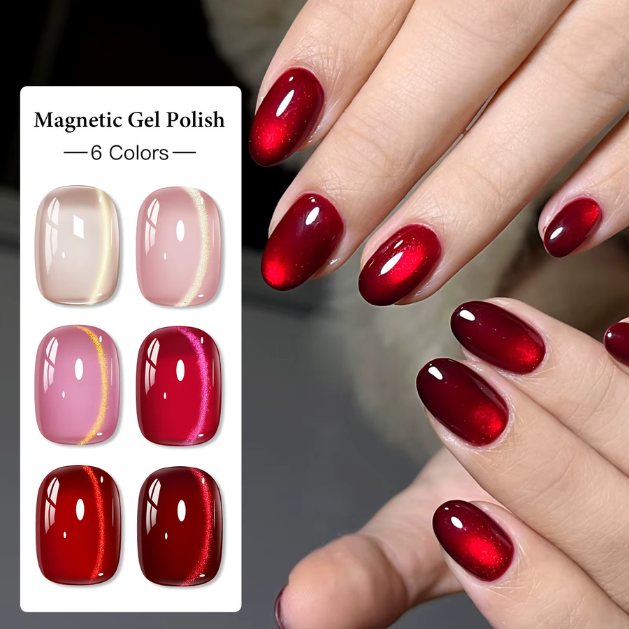 MEET ACROSS Magnetgel-Nagellack-Set, Glitzer, Schimmernd - Bild 2