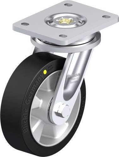 Blickle Schwerlast-Lenkrolle LO-ALEV 160K-EL in Schwarz und Grau aus Aluminium mit einem Rad-Durchmesser von 160 mm und einer Tragfähigkeit von max. 400 kg - Bild 1