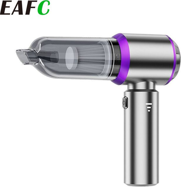 EAFC Mini-Auto-Staubsauger kabellos mit 20000 Pa Saugkraft und 6000 mAh Akku in Silber und Lila - Bild 1