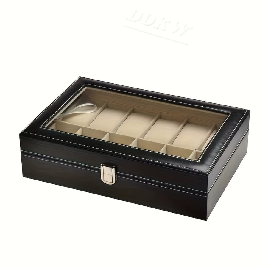 DOKW Uhrenbox, 12 Fächer, Schwarz, Unisex - Bild 3