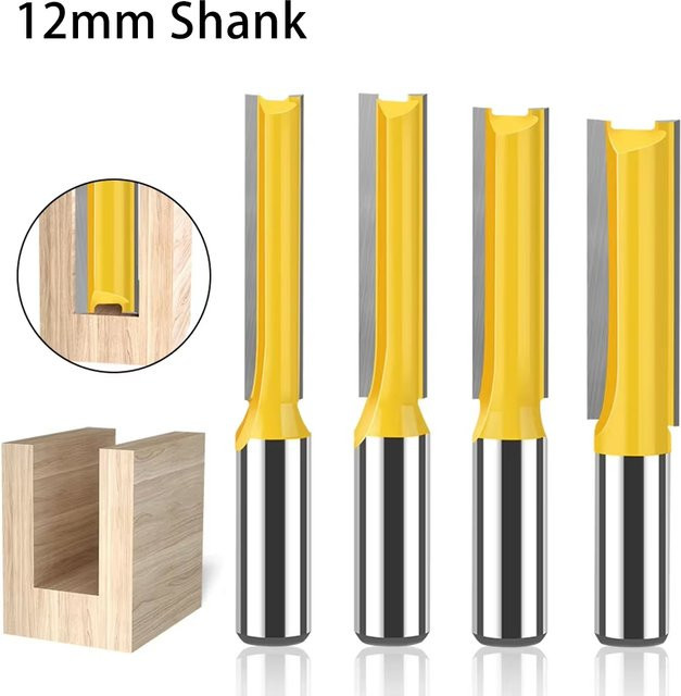 JGZUI Doppelfluten-Fräser mit 12-mm-Schaft zum Trimmen, Nuten und Schnitzen in der Holzbearbeitung - Bild 1