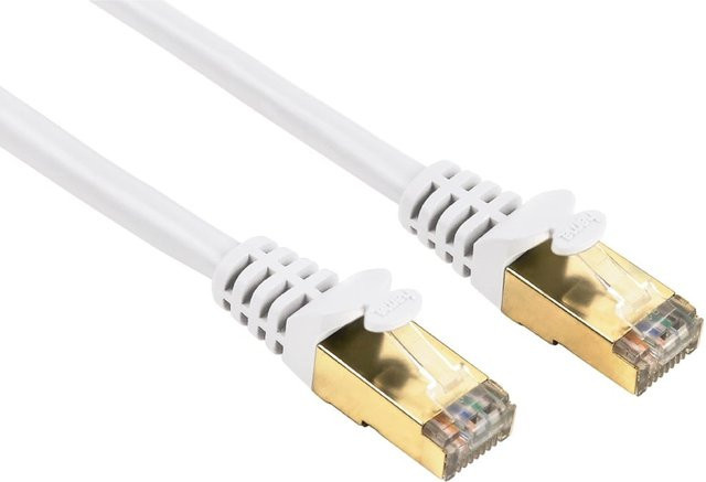 Hama CAT-5e Netzwerkkabel STP, geschirmt, vergoldet, Weiß, Länge: 5,00 m - Bild 1