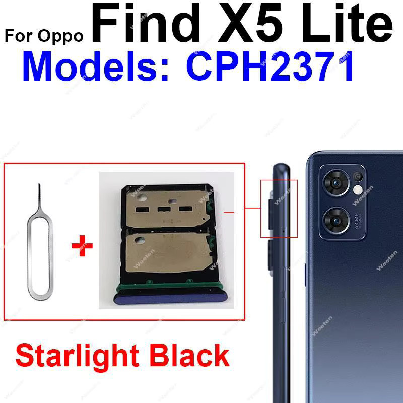 SIM-Karten-Tray und Micro-SD-Kartenleser Adapter für OPPO Find X5, X5 Pro und X5 Lite in Weiß - Bild 2