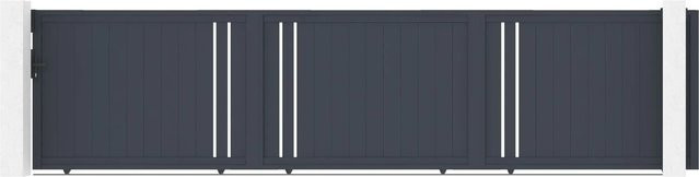 Casanoov Schiebetor Giona aus Aluminium in Grau mit Ranger C300 Motorisierung, Breite: 600 cm, Höhe: 140 cm - Bild 1