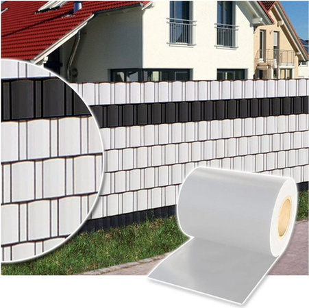 Plantiflex Sichtschutzrolle für Doppelstabmattenzaun, Farbe: Weiß, Länge: 35 m