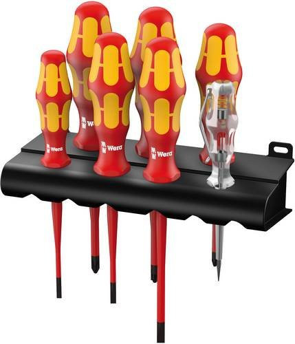 Wera Kraftform Plus Serie 100 VDE Schraubendrehersatz 160 iS/7, 7-teilig, rot, Edelstahl - Bild 1