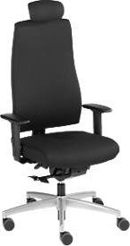Interstuhl Bürostuhl GOAL 322G Ergonomischer Schreibtischstuhl mit Synchronmechanik, Kopfstütze und Armlehnen in Schwarz und Silber - Bild 1