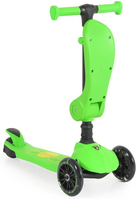 Moni Lamborghini 2 in 1 Kinderroller Laufrad grün klappbar lenkerhöhe verstellbar - Bild 1