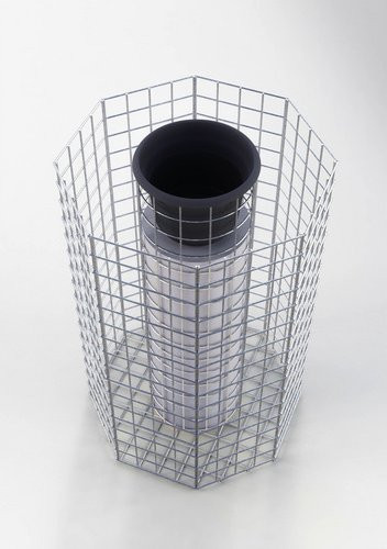 Gabiona 8-eckige Blumensäule aus feuerverzinktem Stahl in Silberfarben, Höhe: 82 cm - Bild 1