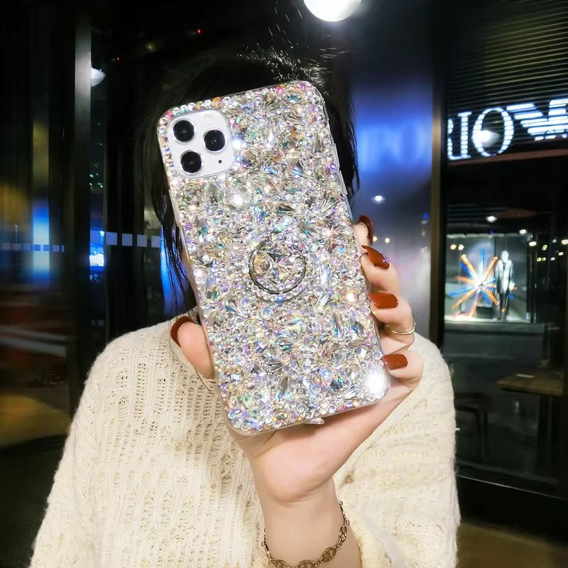 Luxus Glitzer Handyhülle mit Strass für Samsung Galaxy A22 A32 A52 A71 A5 A72 A73 A53 A33 A55 A54 in Multicolour - Bild 2