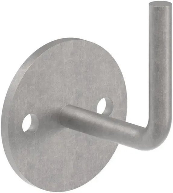 FeNau Handlaufträger aus Stahl in Silber, Ronde Ø 80 x 6 mm, Bügel Ø 12 mm, Wandabstand 80 mm zum Anschweißen - Bild 1