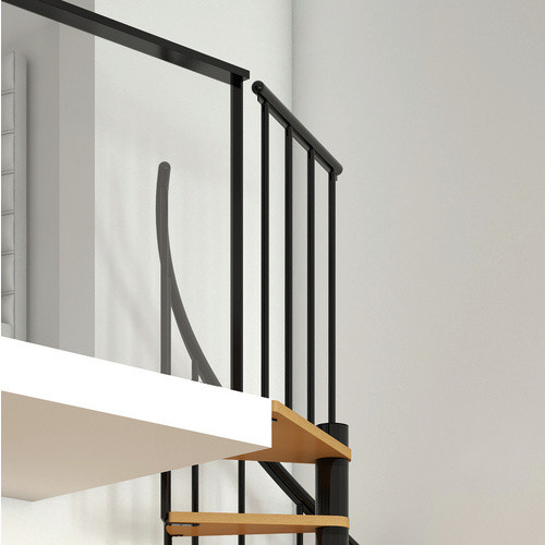 Dolle Spindeltreppe Calgary aus Buchenfurnier mit Geländer in Anthrazit, Durchmesser: 120 cm - Bild 4