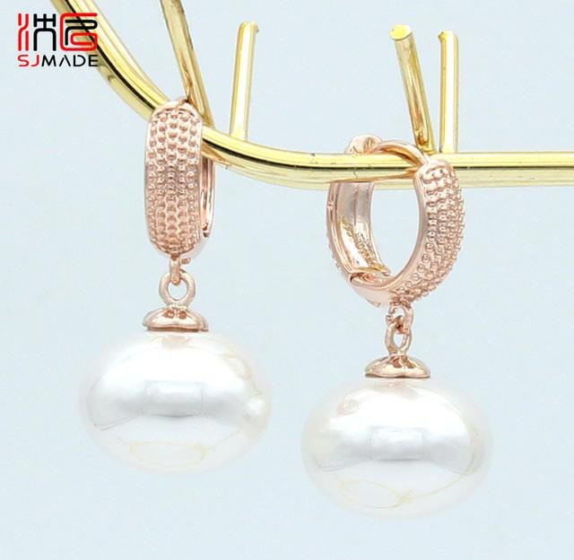 Wucifang Jewelry Hängeohrringe, 585 Roségold, beige, Damen - Bild 1