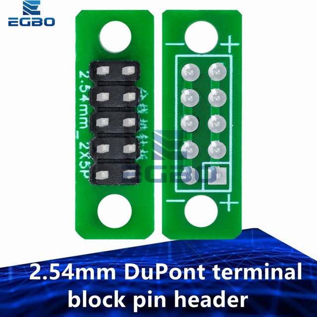 EGBO 10 Stück DuPont Klemmenblock Stiftleiste 2,54 mm 2 Reihen 5-polig - Bild 1