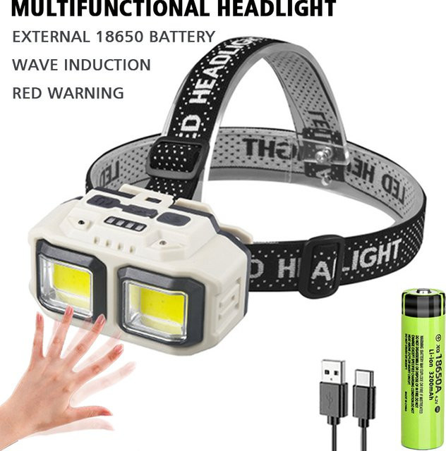 Heinast LED Scheinwerfer Taschenlampe, USB aufladbar, wasserdicht, Farbe: Weiß - Bild 1