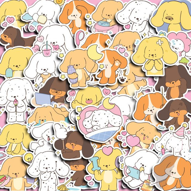 40 Stück niedliche Welpen-Cartoon-Aufkleber in Multicolour für Tagebücher und Wasserflaschen von RecordingYourLife Store - Bild 1