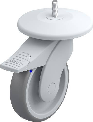 Blickle Lenkrolle LWGX-TPA 126G-11-FI-AMGX125 mit Feststeller, Rad-Durchmesser: 125 mm, Tragfähigkeit: 110 kg, Farbe: Silber/Grau/Weiß - Bild 1