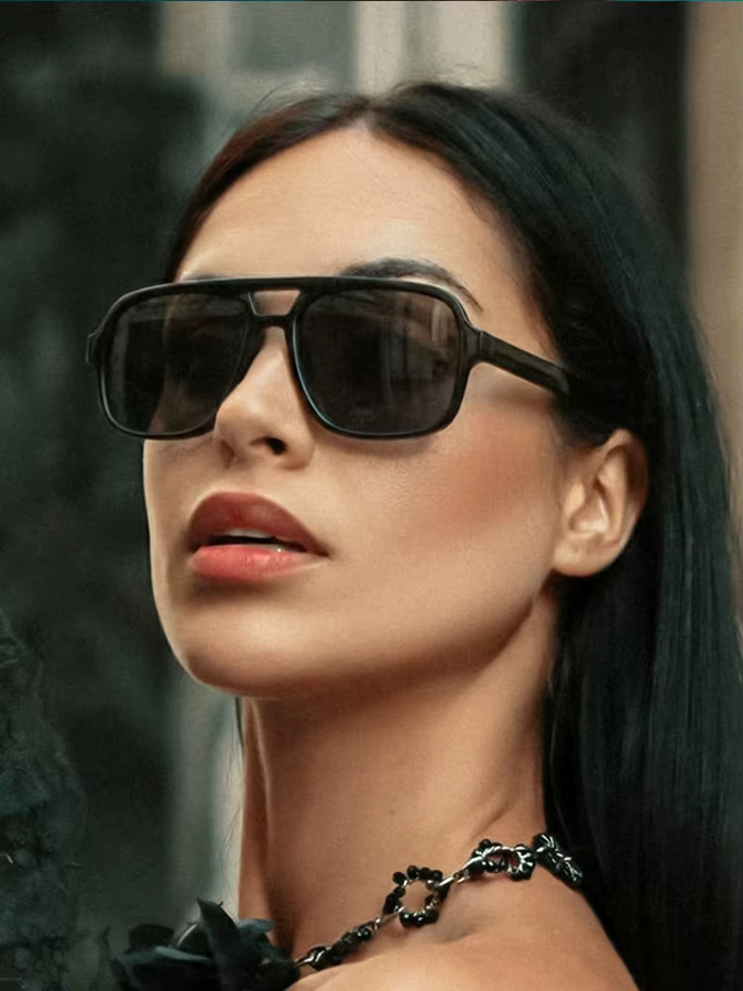 CRIXALIS Sonnenbrille Aviator, Vollrand, rechteckig, Schwarz, Unisex - Bild 5