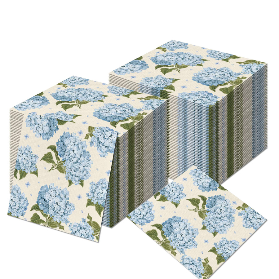Blaue Hortensien Macrophylla Servietten aus Papier für Hochzeiten und Partys - Bild 2