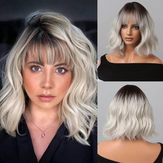 EASIHAIR Perücke, Bobo, Ombre blonde, synthetisch, Damen - Bild 1