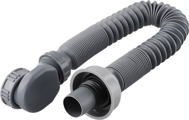 Vibratite Flexibles P-Typ Abflussrohr für Waschbecken und Dusche, Grau, Länge: 90 cm - Bild 1