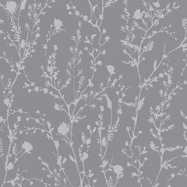 PROFHOME 395463-GU Vlies Tapete Floral schimmernd in Grau und Silber, Breite: 0,53 m, Länge: 10,05 m - Bild 1