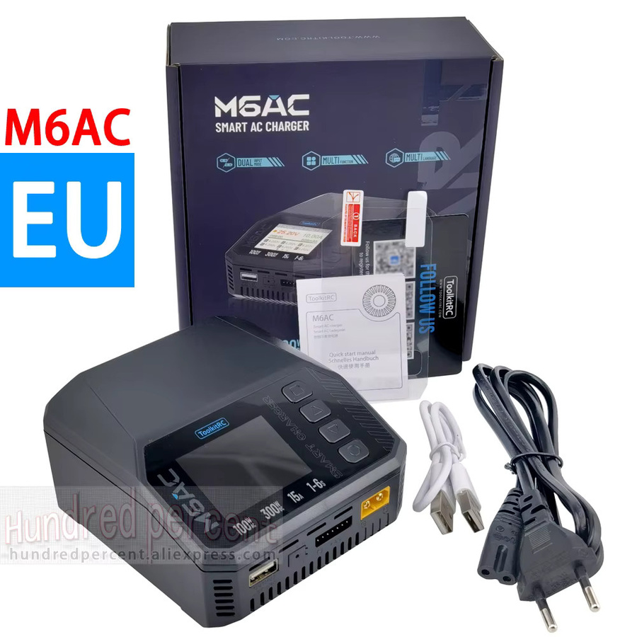 ToolkitRC M6AC Smart Lipo Batterie Ladegerät und Entlader in Schwarz für 1-6S LiPo LiHV LIFE LILON Batterien - Bild 3