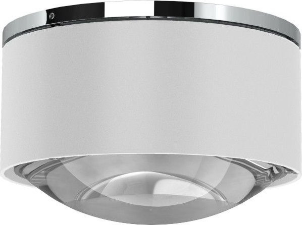 Top Light Puk Maxx One 2 LED-Deckenleuchte in Weiß matt und Chrom mit klarer Glaslinse und warmweißem Licht (2700K) - Bild 1