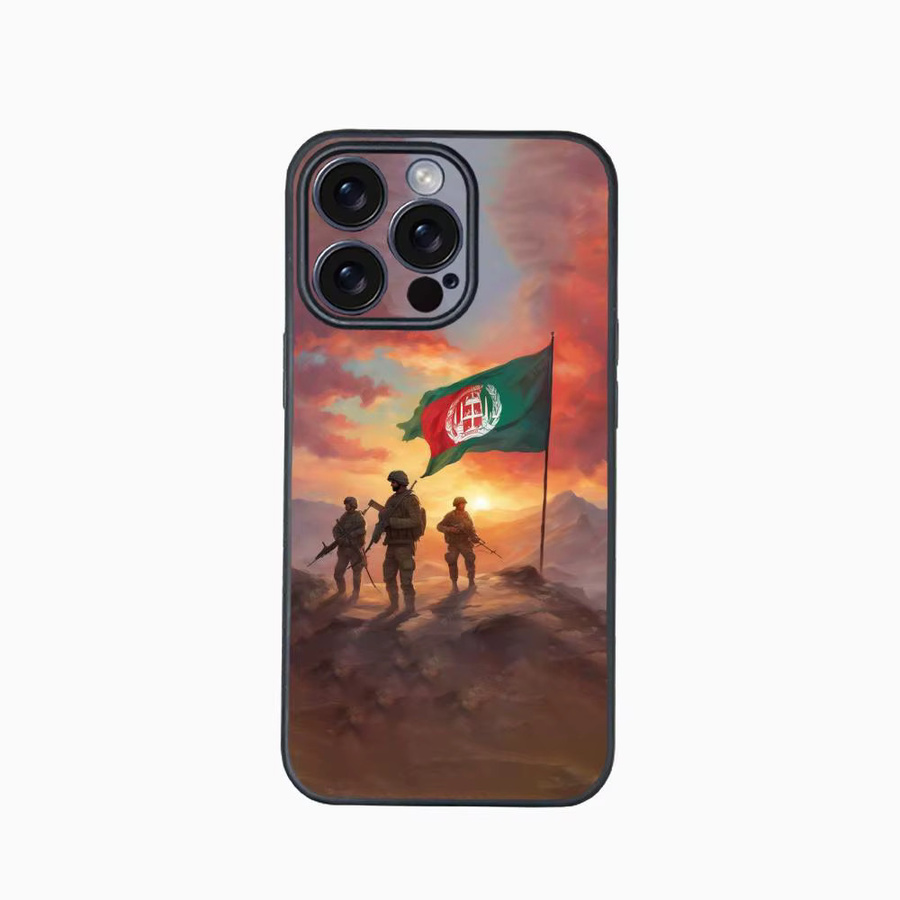 Handyhülle mit afghanischer Flagge für iPhone 12 bis 17 Pro Max Plus in Pink und Multicolour mit schützender Beschichtung - Bild 3