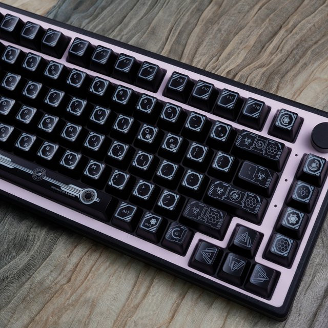MAIMOOO Koreanische Tastenkappen im OEM-Profil mit Hangul-Beschriftung, Schwarz und Transparent für mechanische Tastaturen - Bild 1