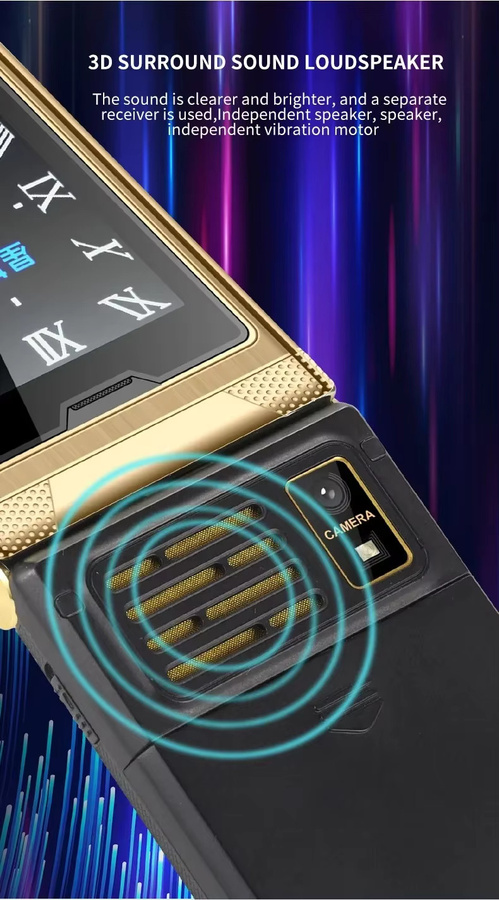 YeeMI G10 4G Robustes Klapptelefon mit großen Tasten und Dual-SIM in Gold - Bild 3