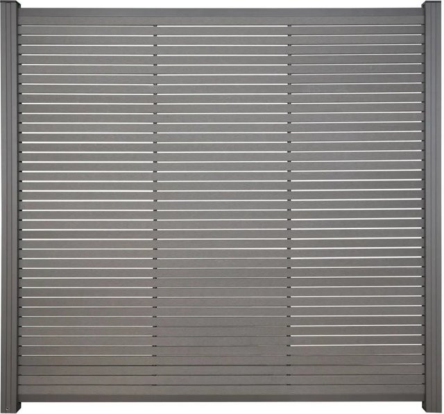 T&J BPC-Steckzaun Hörvig aus WPC in Schiefergrau-Anthrazit, B/H: 180 x 180 cm - Bild 1