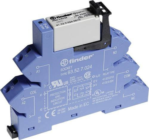 Finder Koppelrelais 38.62.7.024.5050 24 V/DC 8A 2 Wechsler Blau - Bild 1
