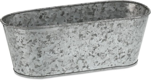 Relaxdays Zinkwanne Oval 6er Set aus verzinktem Eisen in Silber, B/T/H: 30,5 x 11 x 13,5 cm - Bild 1