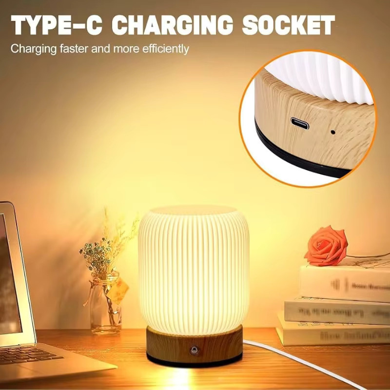 ZTree Nachtlicht Touch-Lampe: Tragbare und dimmbare Tischleuchte mit 3 Farbtemperaturen für Schlafzimmer und Wohnzimmer - Bild 4