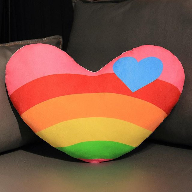 Mädchenherz Regenbogen Liebe Kissen, Plüschtier Puppe, Bunt / Mehrfarbig - Bild 1