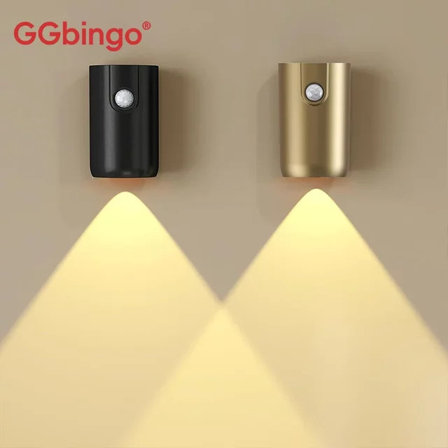 Ggbingo Moderne Wandlampe mit Bewegungssensor und USB-Aufladung, Magnetische Induktionsleuchte für Flur und Treppe - Bild 1
