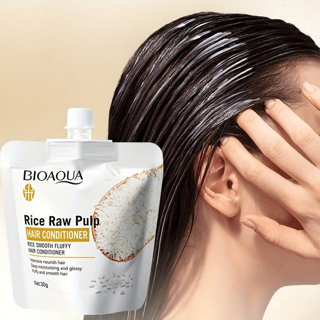 Bioaoua Reispüree-Haarkonditionierer, 30g, für trockenes Haar - Bild 1