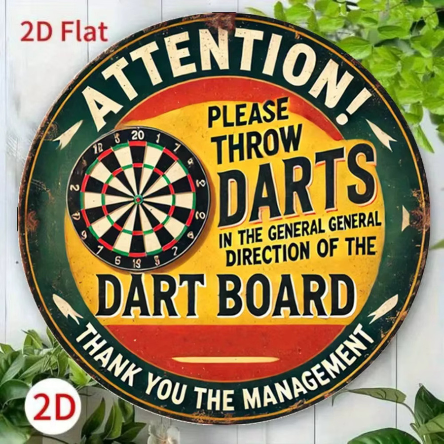 CIFBUY Retro Wandkunst aus Metall Throw Darts in Mehrfarbig, Rundes Vintage-Dekor für dein Spielzimmer, Durchmesser: 20 cm - Bild 4