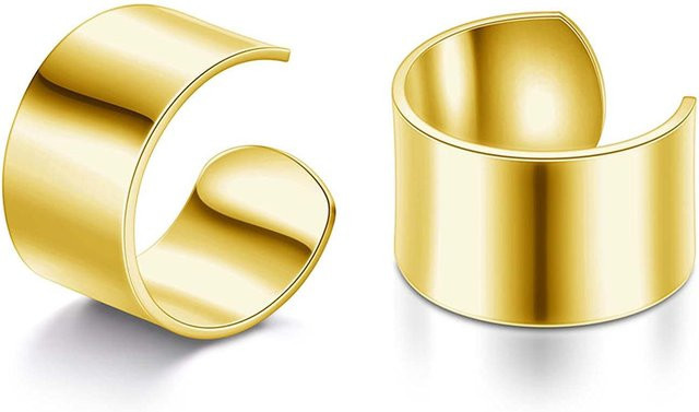 YULIN Ohrringe, Edelstahl, Gold, Unisex, Ohr Manschette, Ohr Clip - Bild 1