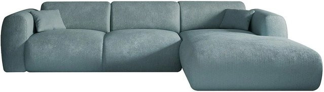 Maison Céphy Sofa Pogni in Blau mit Samt-Bezug, L-Form, ohne Schlafmöglichkeit - Bild 1