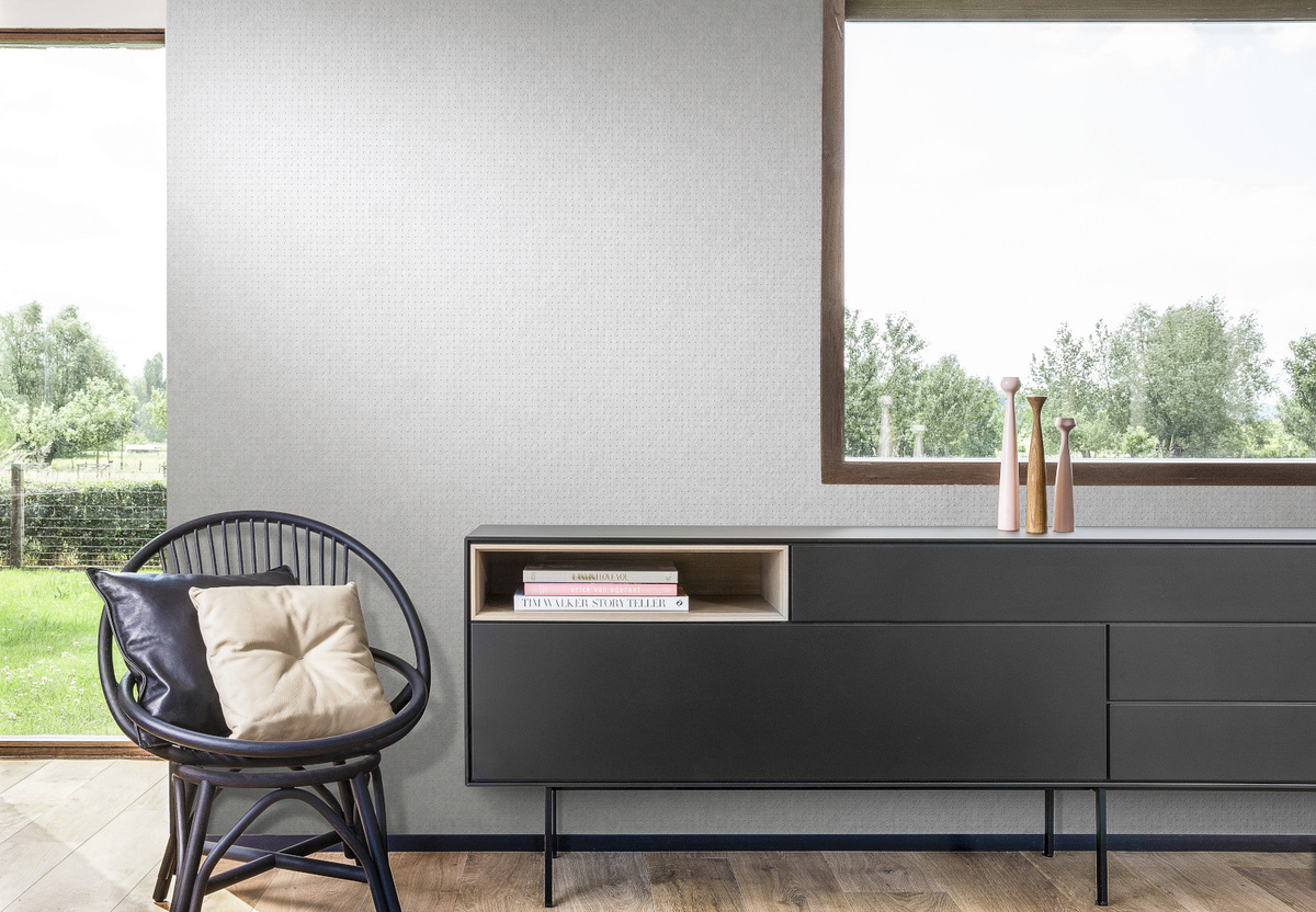 Arte International Wallpaper Dots 31003 in Ivory White mit abstraktem Punktmuster und Hochglanz-Finish - Bild 1