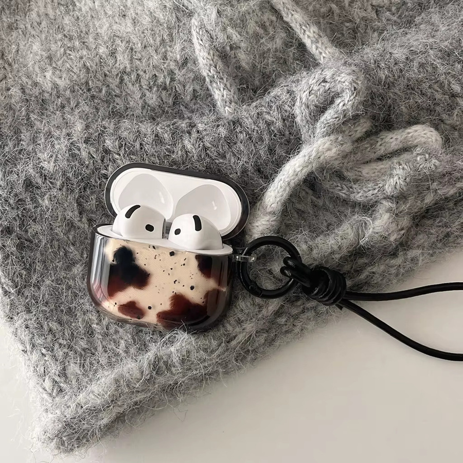 Retro Kopfhörer-Hülle für Apple AirPods 1, 2, 3, 4 und Pro 2/3 in Braun und Multicolour mit Umhängeband - Bild 5