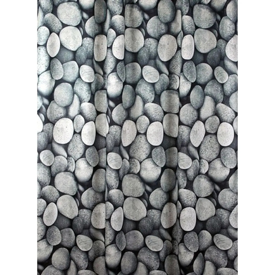Euroshowers Duschvorhang Kieselsteinmotiv in Grau mit 12 Ringen, B: 180 cm, H: 200 cm - Bild 2