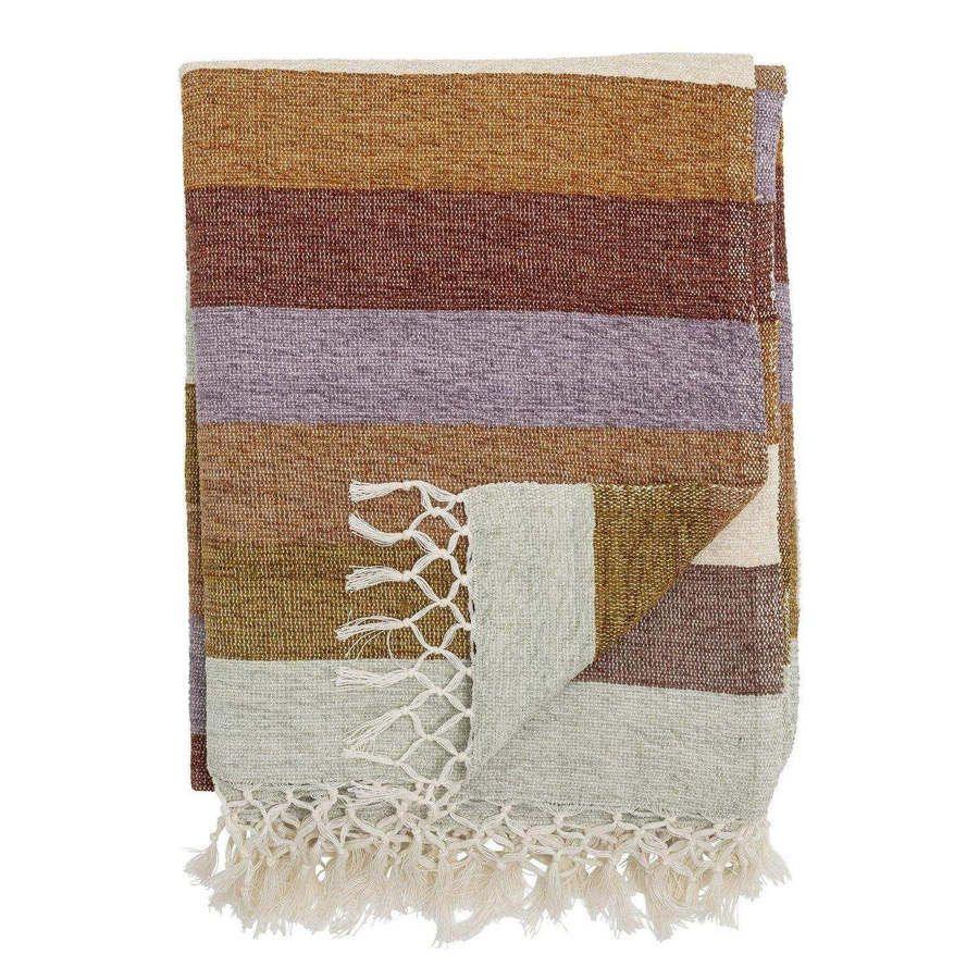 Bloomingville Plaid Lucilla Decke lila B: 150 cm, T: 125 cm aus Baumwolle und Viskose - Bild 1