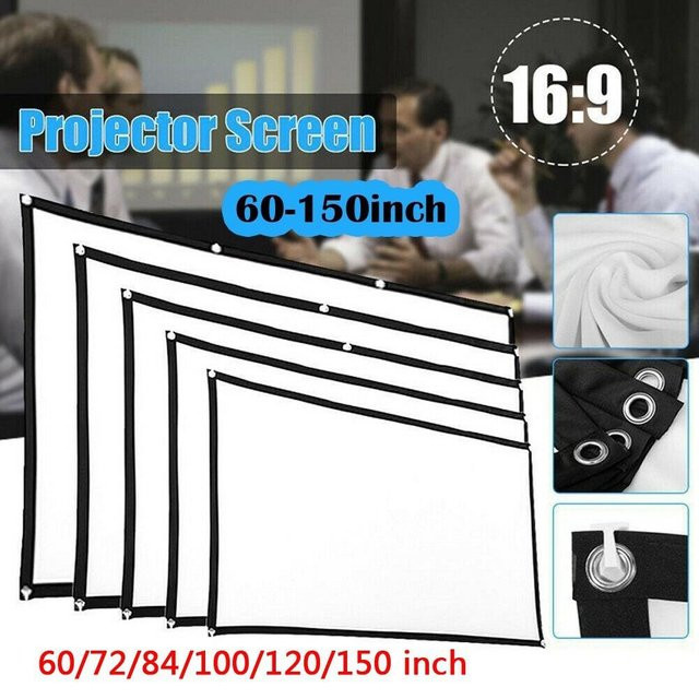 Tragbare faltbare Projektor-Leinwand für Heimkino und Outdoor Camping in Weiß, 60 Zoll, Format 16:9 - Bild 1